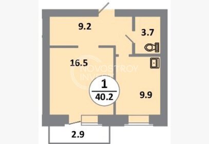 Квартира 40,2 м², 1-комнатная - изображение 1