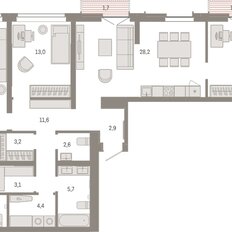 Квартира 125,1 м², 3-комнатная - изображение 3
