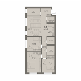 Квартира 99,8 м², 3-комнатная - изображение 1