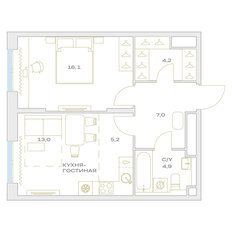 Квартира 50,4 м², 2-комнатная - изображение 2