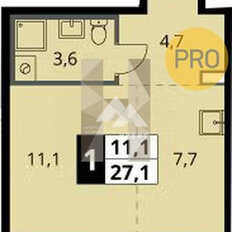 Квартира 27,1 м², студия - изображение 2