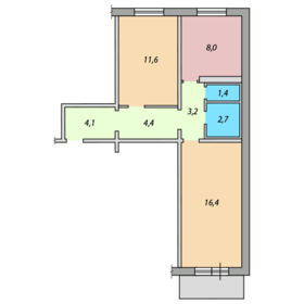 Квартира 51,8 м², 2-комнатная - изображение 2