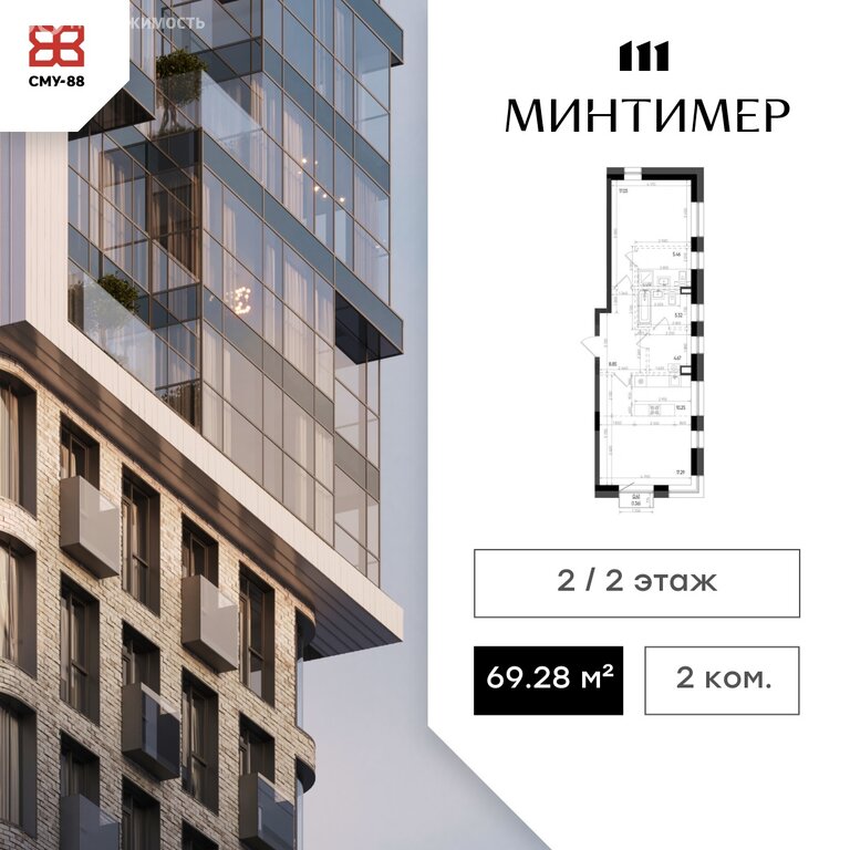 Варианты планировок ЖК «Минтимер» - планировка 8