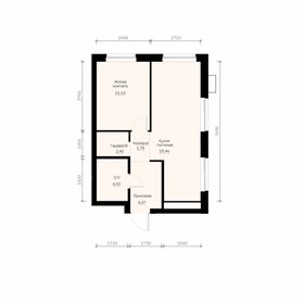 Квартира 43,3 м², 1-комнатная - изображение 1