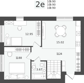 Квартира 109,9 м², 2-комнатная - изображение 1