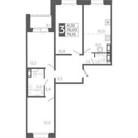 Квартира 79,6 м², 3-комнатная - изображение 1
