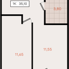 Квартира 35,1 м², 1-комнатная - изображение 2
