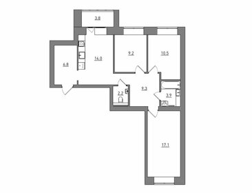 Квартира 76,8 м², 3-комнатная - изображение 2