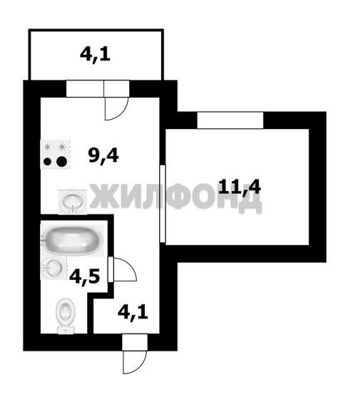 34,5 м², 1-комнатная квартира 4 600 000 ₽ - изображение 44