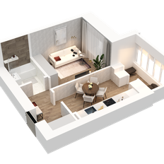 Квартира 35 м², 1-комнатная - изображение 2