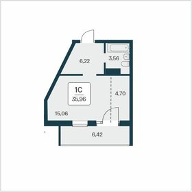 Квартира 36 м², студия - изображение 1