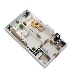 Квартира 57,9 м², 1-комнатная - изображение 2