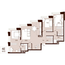 Квартира 151 м², 4-комнатная - изображение 1