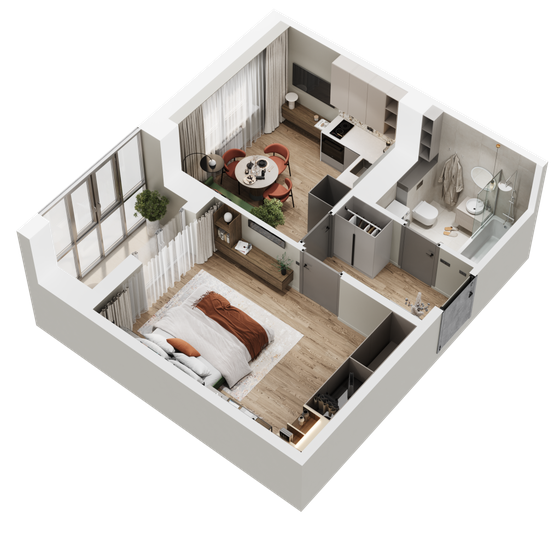 39,5 м², 1-комнатная квартира 5 216 640 ₽ - изображение 23
