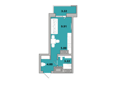 Квартира 25,4 м², студия - изображение 1