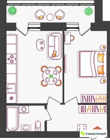 Квартира 40 м², 1-комнатная - изображение 1