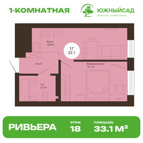 Квартира 33,1 м², 1-комнатная - изображение 1