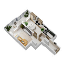 Квартира 42,9 м², 1-комнатная - изображение 2