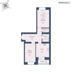 Квартира 62,7 м², 2-комнатная - изображение 2