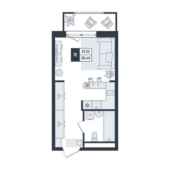 28,5 м², квартира-студия 7 096 092 ₽ - изображение 34