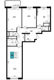 Квартира 78,5 м², 3-комнатная - изображение 1