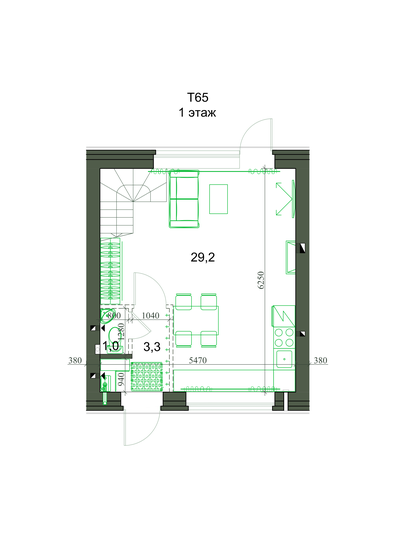 56,1 м², 3-комнатная квартира 9 500 000 ₽ - изображение 106