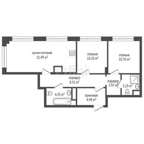 Квартира 66,7 м², 2-комнатная - изображение 1
