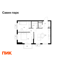 Квартира 49,9 м², 2-комнатная - изображение 1