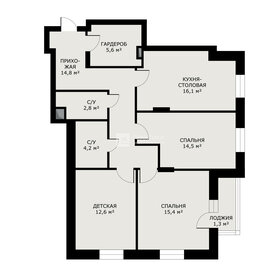 Квартира 91,4 м², 3-комнатная - изображение 1