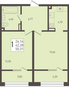 Квартира 50,3 м², 1-комнатная - изображение 1