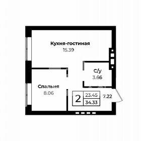 Квартира 34 м², 2-комнатная - изображение 2