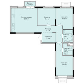 Квартира 74,5 м², 3-комнатная - изображение 1