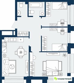 Квартира 64,8 м², 3-комнатная - изображение 1