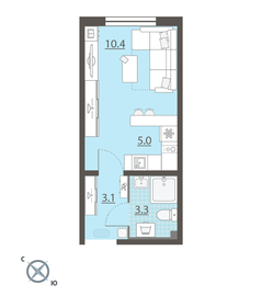 Квартира 21,8 м², студия - изображение 2