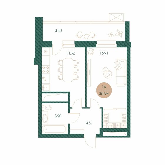 28 м², 1-комнатные апартаменты 9 210 000 ₽ - изображение 21