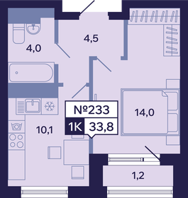 Квартира 33,8 м², 1-комнатная - изображение 1