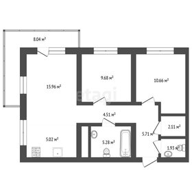 Квартира 68,9 м², 2-комнатная - изображение 1
