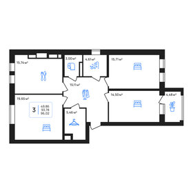 Квартира 96 м², 3-комнатная - изображение 1