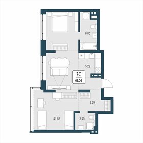 Квартира 65,1 м², 3-комнатная - изображение 1