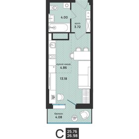 Квартира 27 м², студия - изображение 1