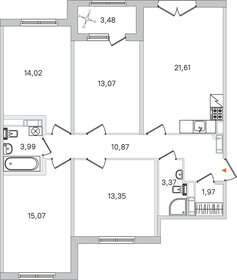Квартира 99,1 м², 4-комнатная - изображение 1