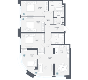 Квартира 127,6 м², 4-комнатная - изображение 1