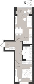 Квартира 42,2 м², 1-комнатная - изображение 1