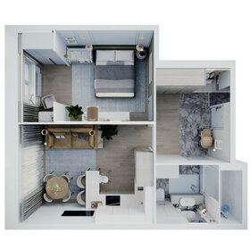 Квартира 45,7 м², 2-комнатная - изображение 3