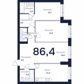 Квартира 86,4 м², 3-комнатная - изображение 1
