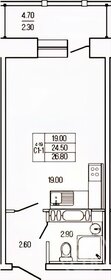 Квартира 26,8 м², студия - изображение 1
