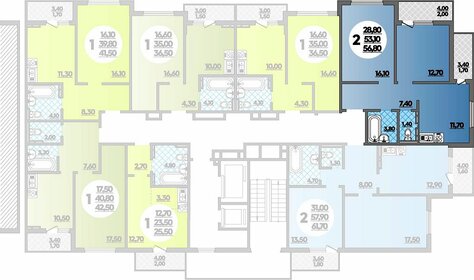 Квартира 56,8 м², 2-комнатная - изображение 1