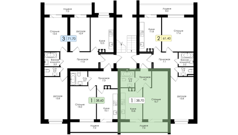 Квартира 38,7 м², 1-комнатная - изображение 1