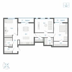 Квартира 99 м², 3-комнатная - изображение 2