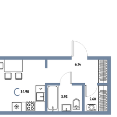 Квартира 34,9 м², студия - изображение 2